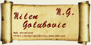Milen Golubović vizit kartica